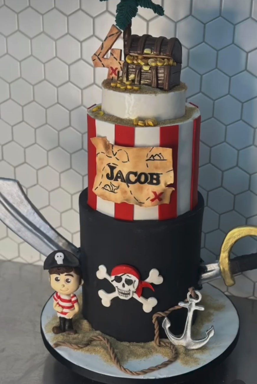 Pirate birthday cake with treasure chest